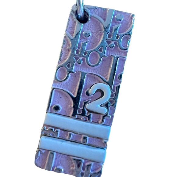 Dior Vintage Women's Pink Trotter Girly Necklace Signature No. 2 Monogram Char - Picture 4 of 7